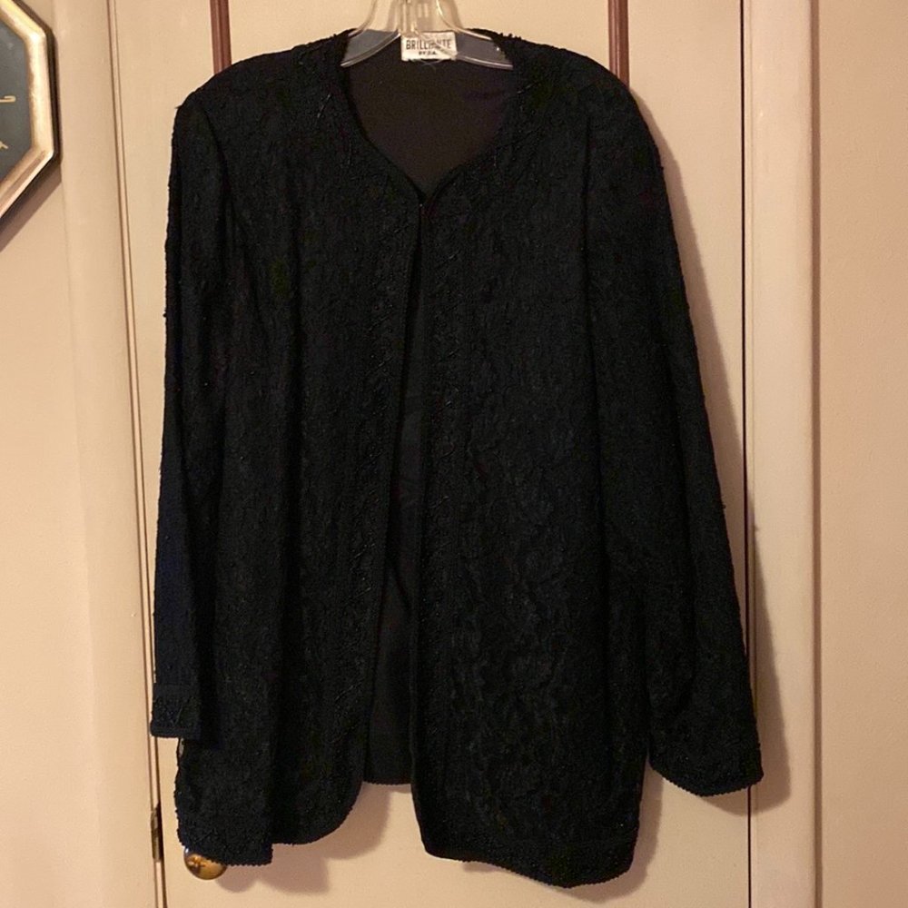 Black Lace Jacket With Beading